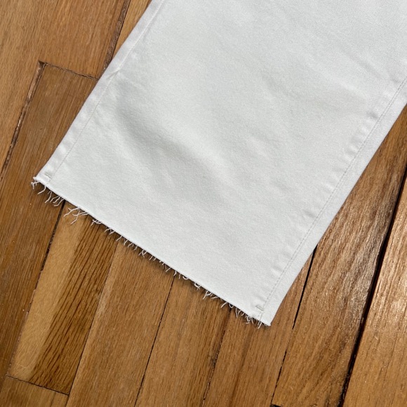 NWT Judy Blue Wide Leg Crop Jeans White Denim Raw Hem Stretch Women's Size 11/30 - Picture 5 of 10